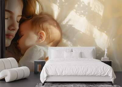 Happy Mom with baby  Wall mural